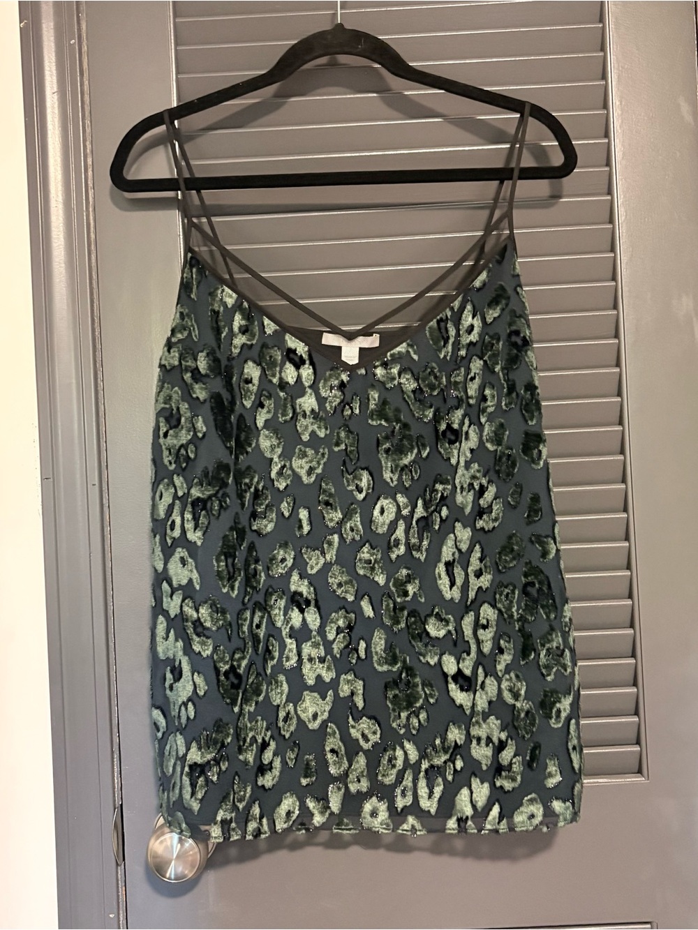 Hugo Boss Green Velvet Leopard-Print Camisole